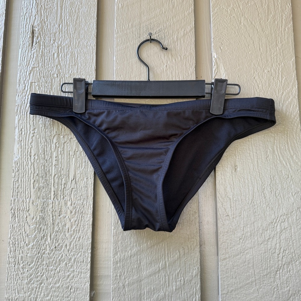 Nike Bikini Bottom Swimwear Womens Low Rise Swoosh Size M Black